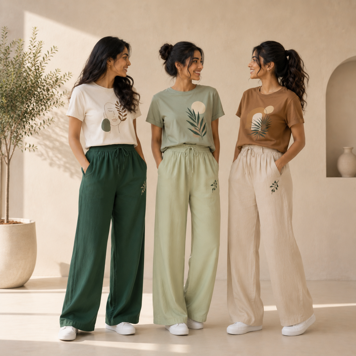 3 Women's T-Shirts With Trouser (K-1)
