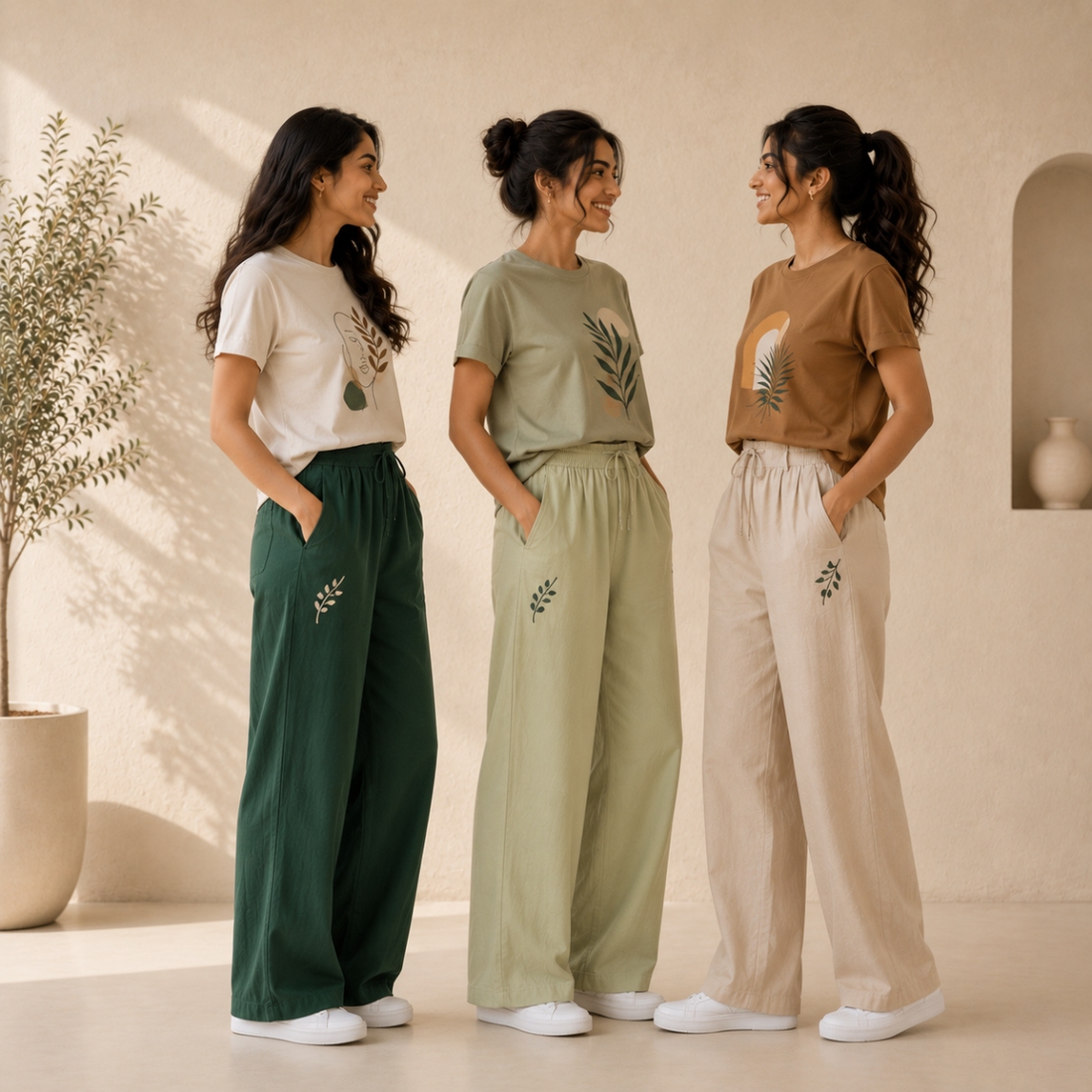 3 Women's T-Shirts With Trouser (K-1)