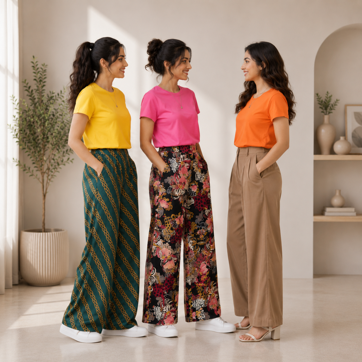 3 Women's T-Shirts With Trouser (K-4)