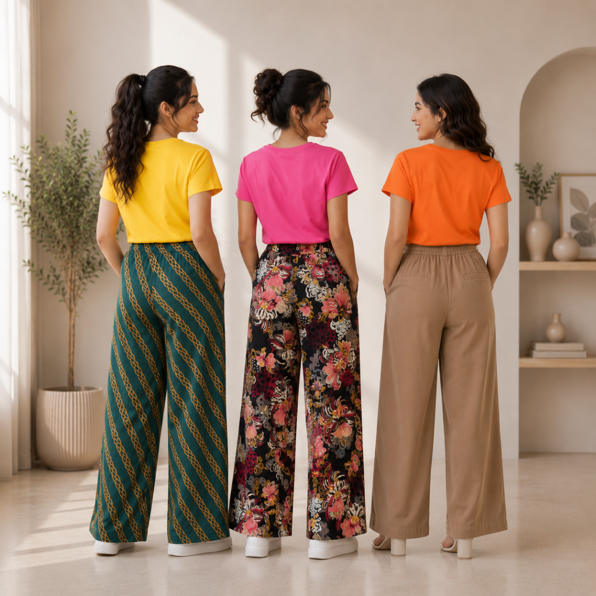 3 Women's T-Shirts With Trouser (K-4)
