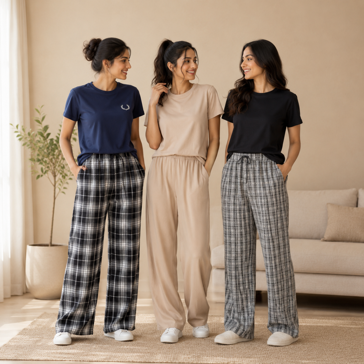 3 Women's T-Shirts With Trouser (K-5)