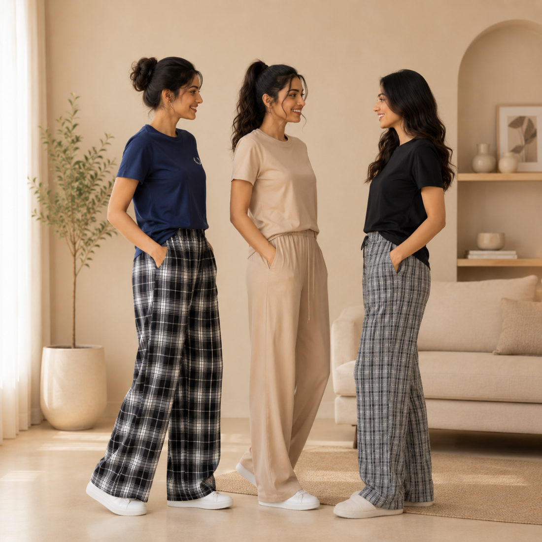 3 Women's T-Shirts With Trouser (K-5)