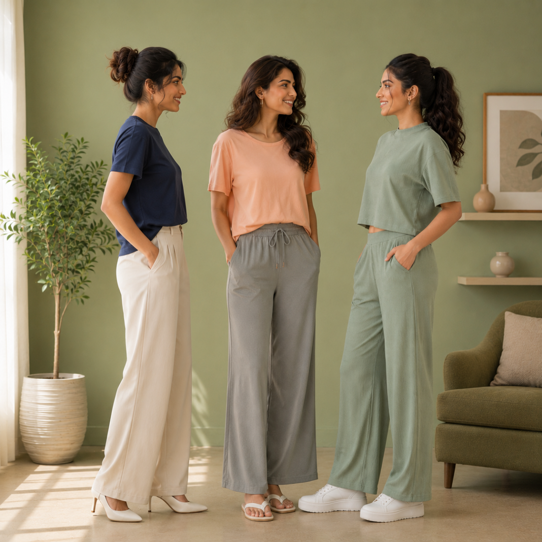 3 Women's T-Shirts With Trouser (K-6)