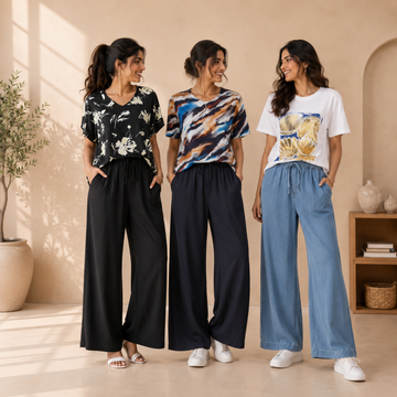 3 Women's T-Shirts With Trouser (K-9)