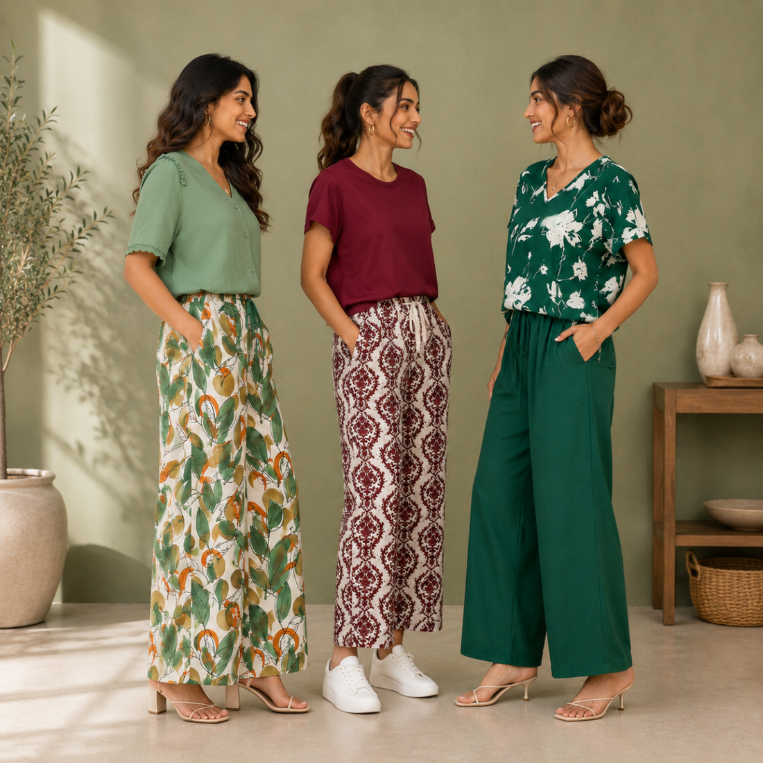 3 Women's T-Shirts With Trouser (K-10)