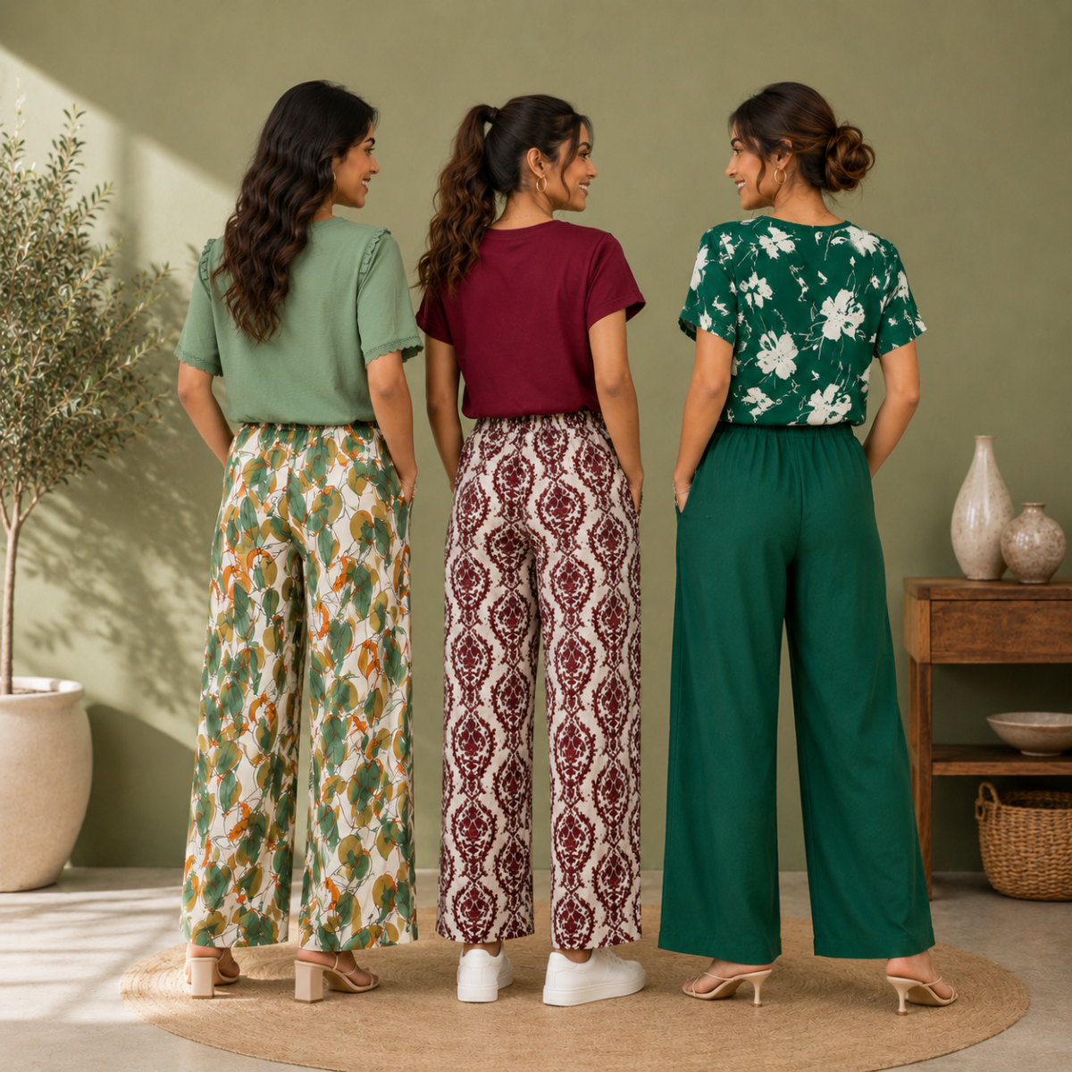 3 Women's T-Shirts With Trouser (K-10)