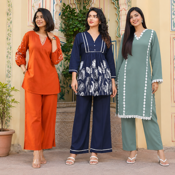 3 Women's Cotton Co-Ord Sets (C-8)